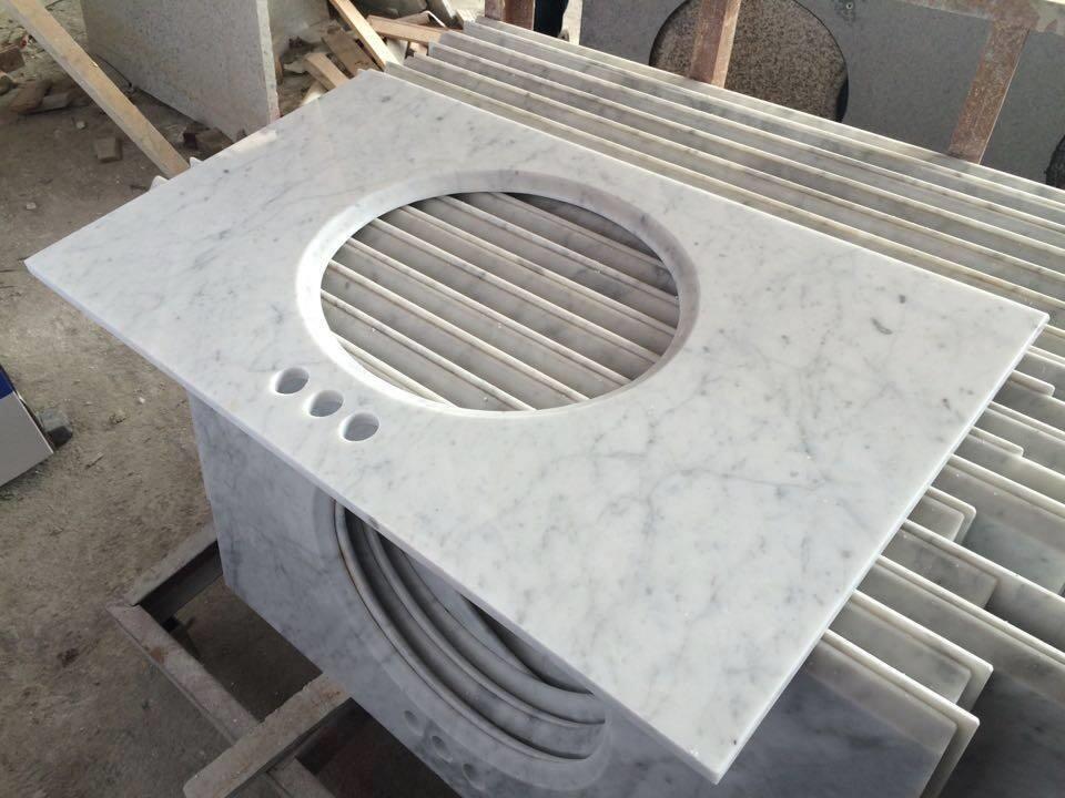 Carrara-White-Polished-Marble-Vanity-Tops