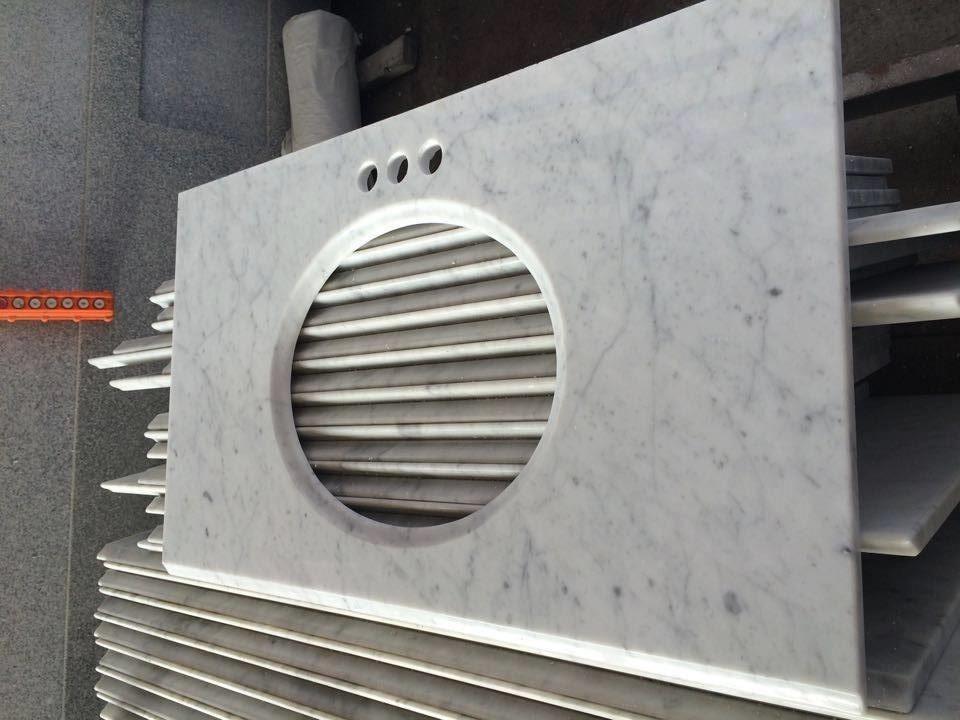 Polished-Carrara-White-Marble-Vanity