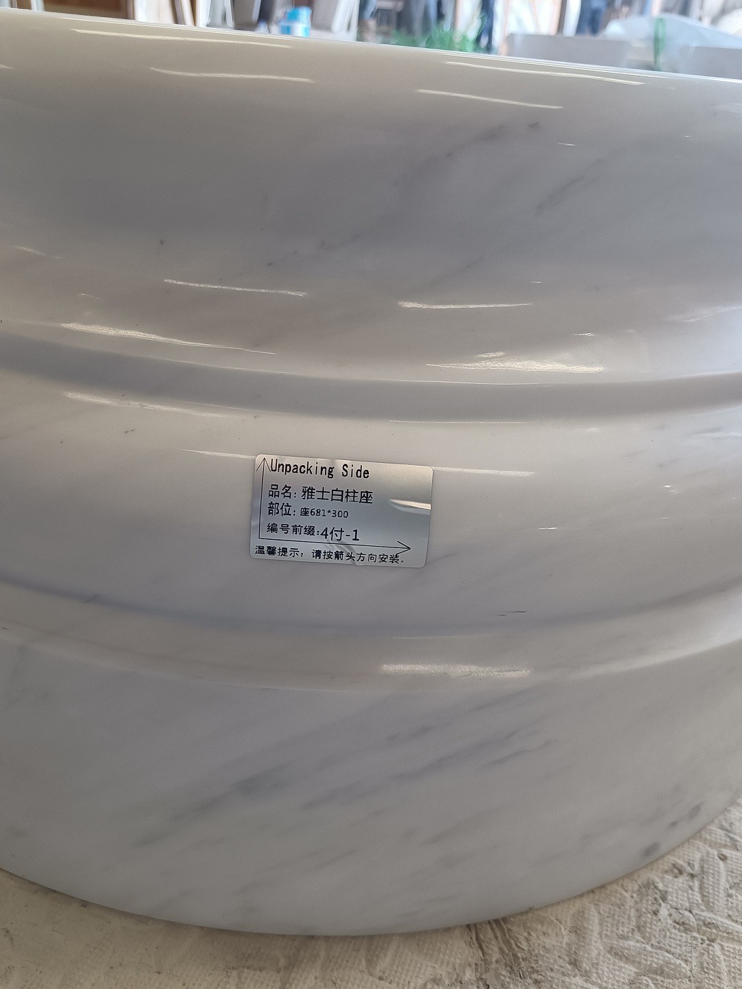 Ariston White Marble Round Column install