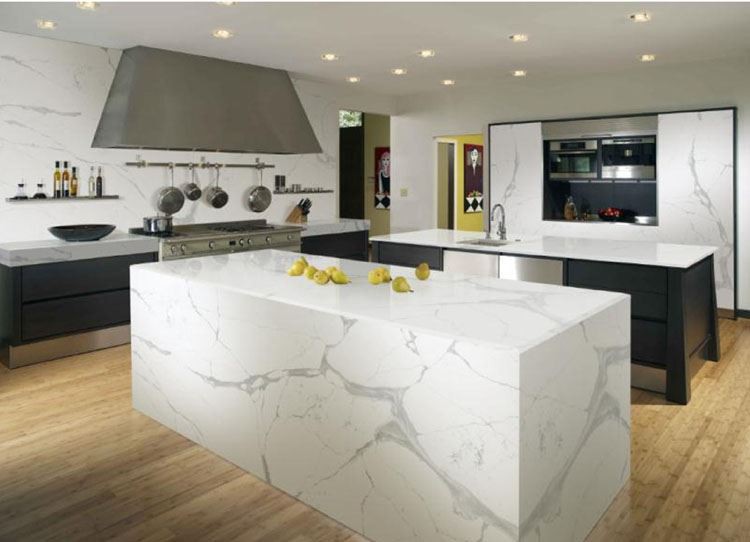 white stone worktop