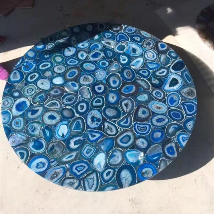 Table Top Furniture Dining Table Blue Agate Marble Tops agate gemstone wholesale Table Top Furniture Dining Table Blue Agate Marble Tops agate gemstone wholesale