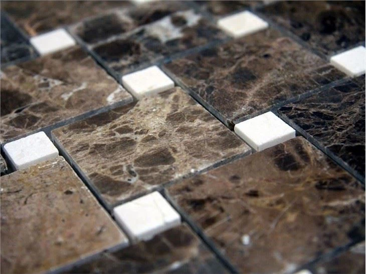 dark emperador marble mosaic